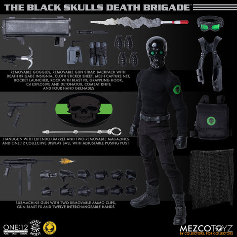 Mezco One12 Black Skulls Death Brigade Figure