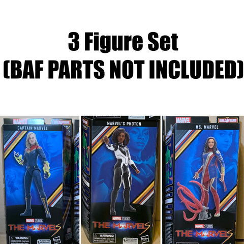 NO BAF PARTS - Marvel Legends Marvels set of 3 figures