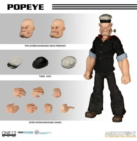 (Missing box cover / NEW) Mezco One12 Popeye