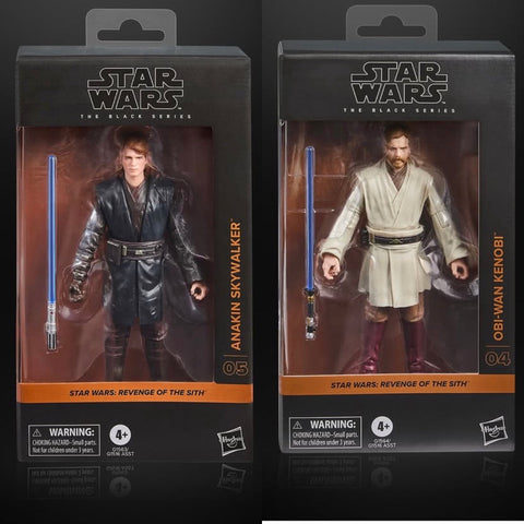 2 figure bundle - Star Wars Black Series Ep III Anakin & Obi Wan Kenobi 6-Inch Figures