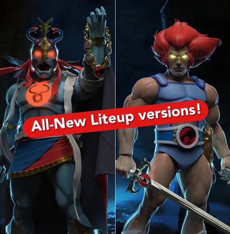 2 Figure Bundle - Super7 ThunderCats ULTIMATES! Lion-O & Mumm-Ra (LED Eyes) 7-Inch Scale Action Figures
