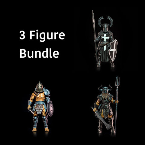 (3 Figure Bundle) Mythic Legions Legion Builder Dark Templar, Barbarian, & Gladiator