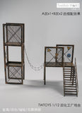 TWTOYS TW1907C Combo Set - 1/12 scale Steel Stairs & Platform w/ Ladder