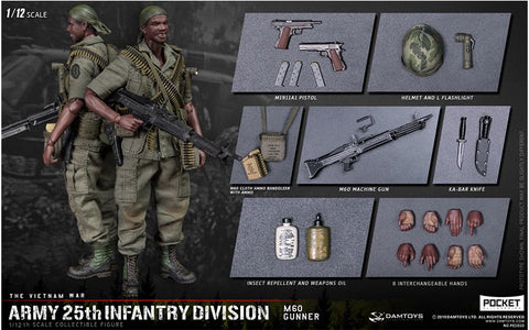 Damtoys PES010 1/12 25th Infantry Division M60 GUNNER 6-Inch Figure