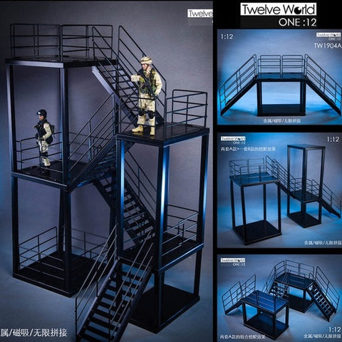 TWTOYS TW1904 A+B Combo Set - 1/12 scale Steel Stairs & Platforms