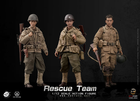 POPTOYS 1/12 CMS004 WWII US Rescue Squad Captain/Shooter/Soldier (3 Figure Set)